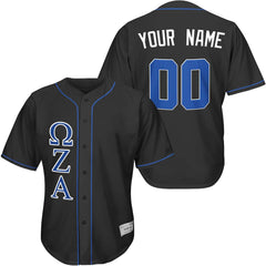 custom black and blue fraternity baseball jersey