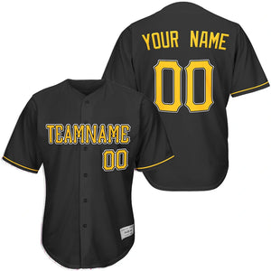 Custom Black and Gold Baseball Jersey
