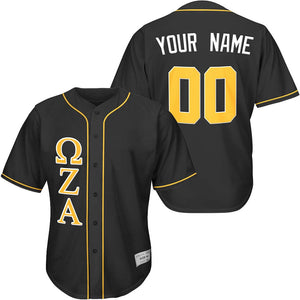 custom black and gold fraternity baseball jersey