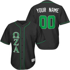 custom black and green fraternity baseball jersey