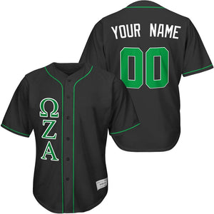 custom black and green fraternity baseball jersey