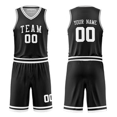 Custom Black and White Reversible Basketball Jersey