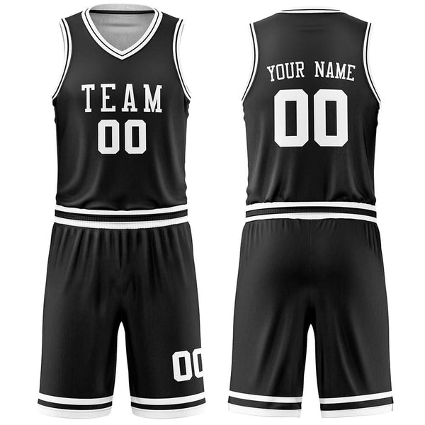 Custom Black Basketball Jersey - Teamname and Number