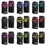 Custom Black and Blue Practice Basketball Jersey  thumbnail