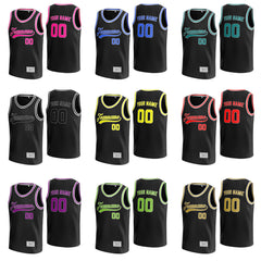 Custom Black and Yellow Practice Basketball Jersey 
