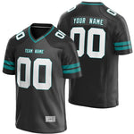 custom black and teal football jersey thumbnail