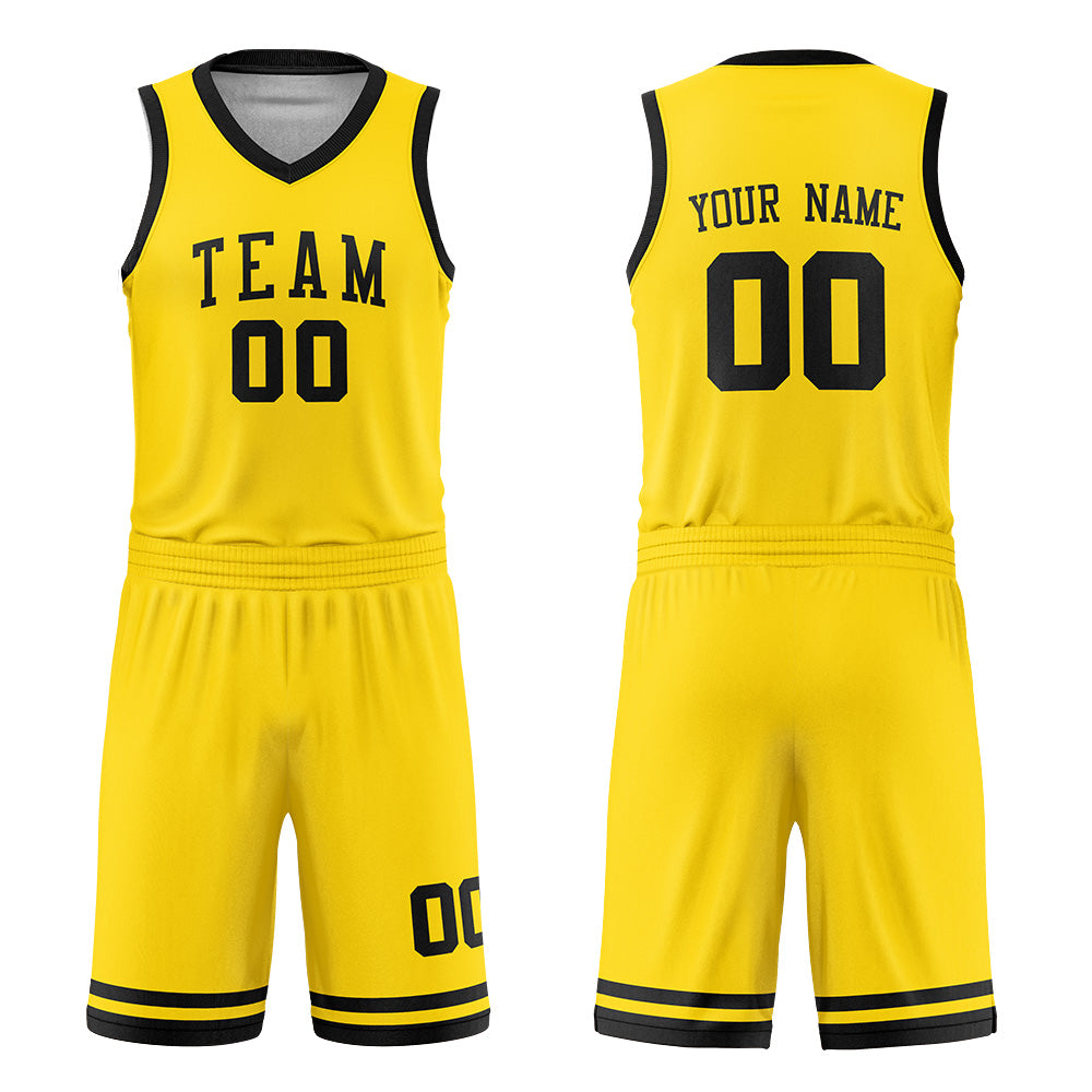 Custom Black and Gold Reversible Basketball Jersey