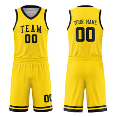 Custom Black and Gold Reversible Basketball Jersey