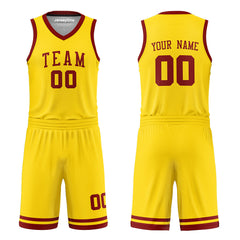 Custom Maroon and Gold Reversible Basketball Jersey