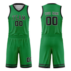 Custom Black and Green Reversible Basketball Jersey