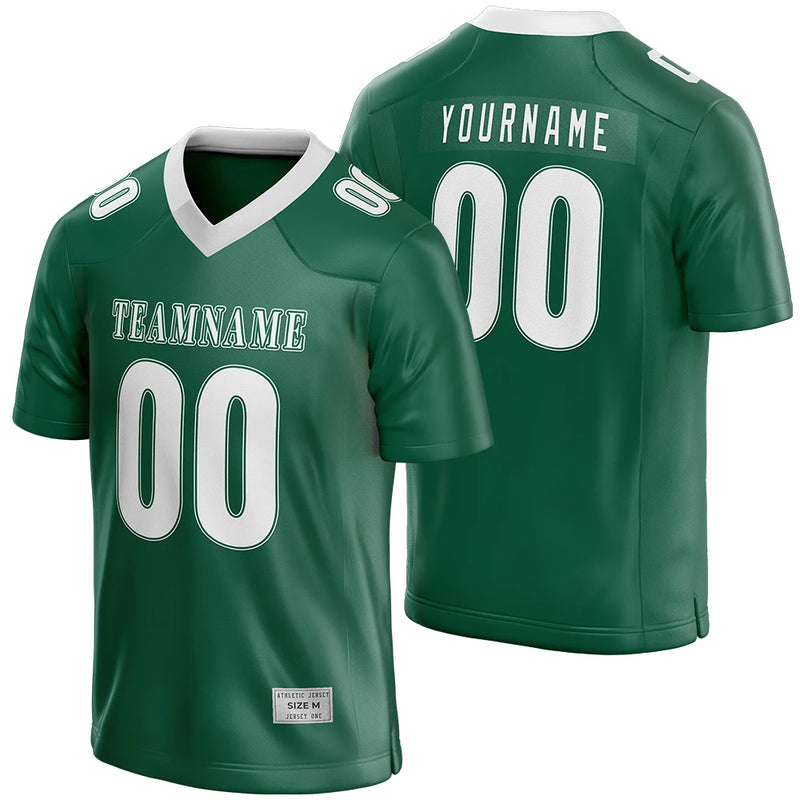 Custom Green and White Football Jersey | Authentic Uniform