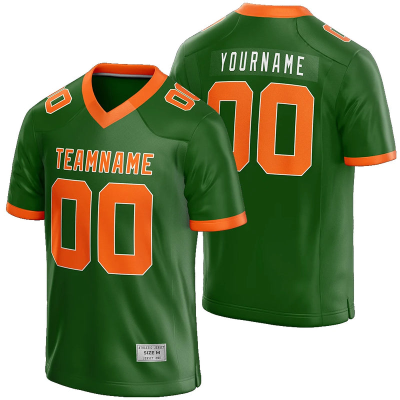 Custom Green and Orange Football Jersey | Authentic Uniform