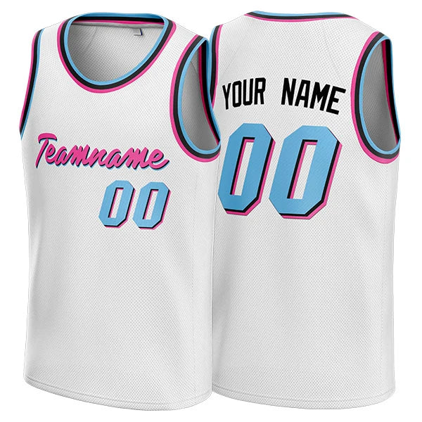 Miami Vice Custom Basketball Jersey No Minimum - Black &amp; White