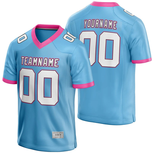 Custom Miami Vice Light Blue Football Jersey for Men/Youth