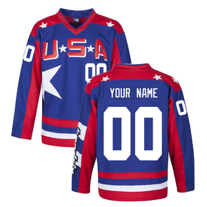 Custom Team USA Hendricks Mighty Ducks D2 Ice Hockey Jersey