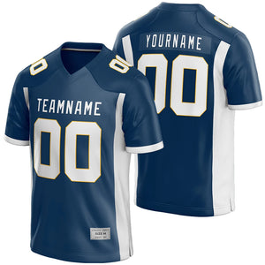 Custom Navy and White Football Jersey for Men/Youth