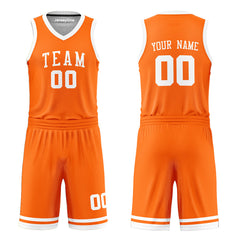 Custom Orange and White Reversible Basketball Jersey