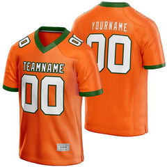 Custom Orange and Green Football Jersey for Men/Youth