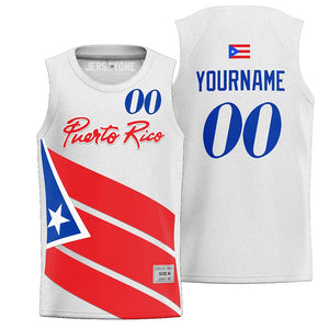 Custom Puerto Rico Basketball Jersey White