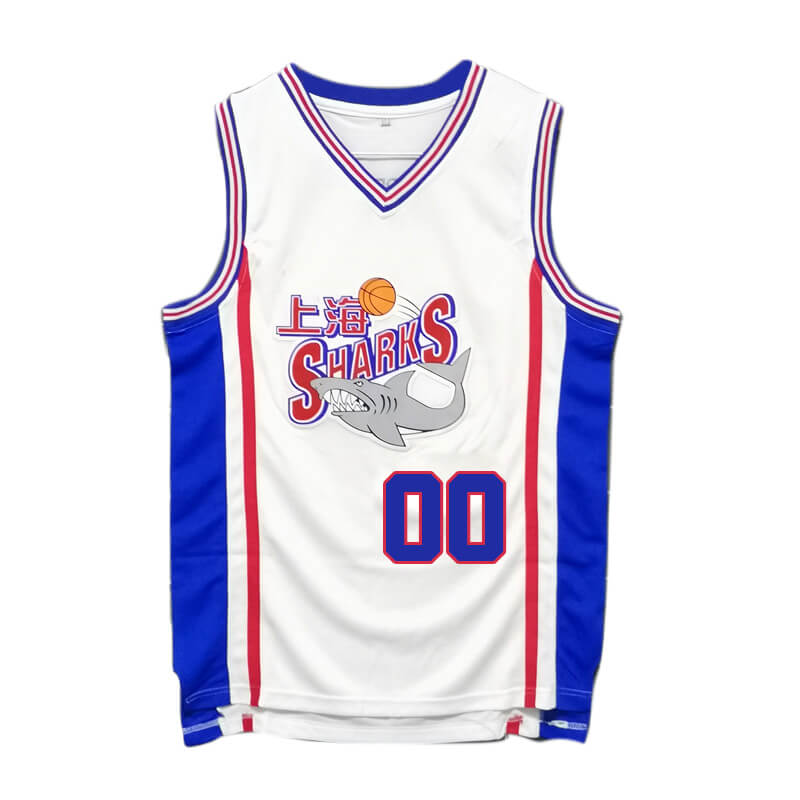 custom shanghai sharks basketball jersey for men and youth