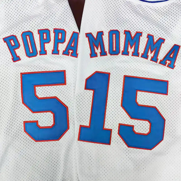 Custom Space Jam jerseys for couple: Poppa with number 5 and Momma with number 15