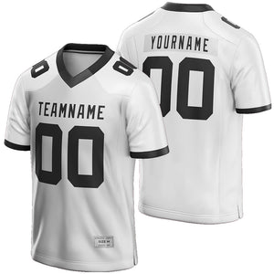 Custom White and Black Football Jersey for Men/Youth