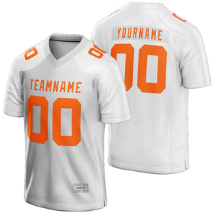Custom White and Orange Football Jersey for Men/Youth