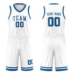 Custom Navy and White Reversible Basketball Jersey