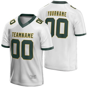 Custom White Green and Yellow Football Jersey for Men/Youth