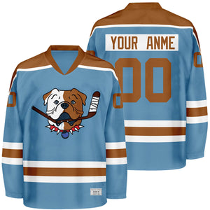 Custom Shoresy Sudbury Blueberry Bulldogs Hockey Jersey