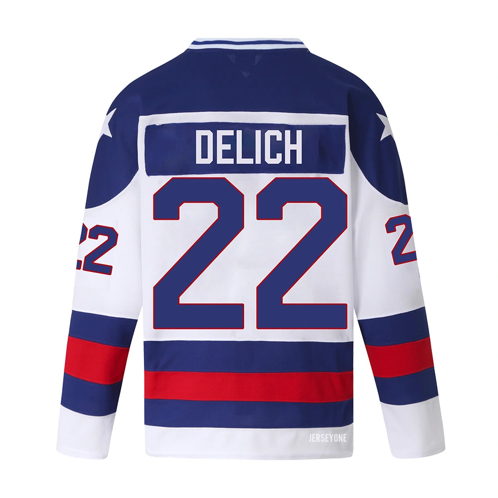 Dave Delich #22 1980 Team USA Hockey Jersey | Miracle on Ice Sweater