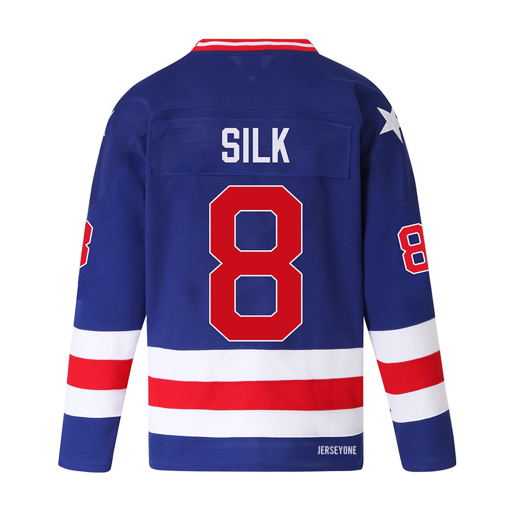 Dave Silk Throwback 1980 US Olympic Hockey Jersey #8