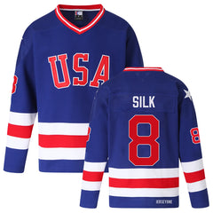 Dave Silk Throwback 1980 US Olympic Hockey Jersey #8