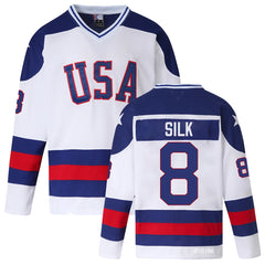 Dave Silk Throwback 1980 US Olympic Hockey Jersey #8