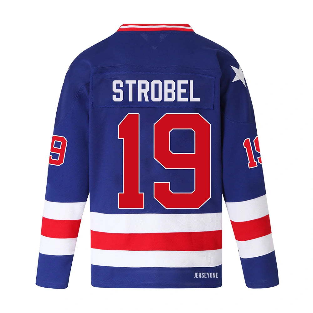 Eric Strobel #19 USA Olympic Hockey Jersey 1980