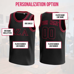 Custom Black and Silver Fraternity Basketball Jersey