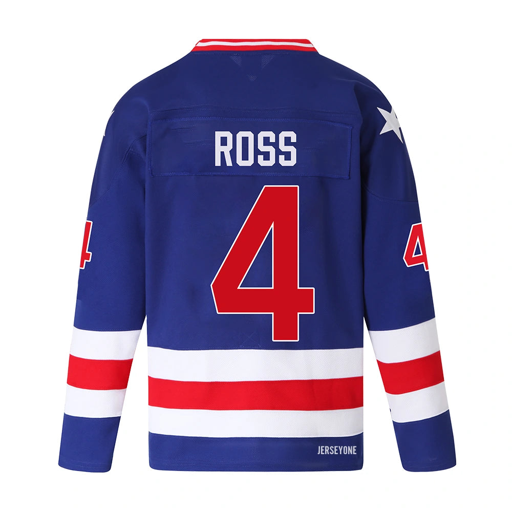 Gary Ross #4 1980 Team USA Hockey Jersey | Miracle on Ice Sweater
