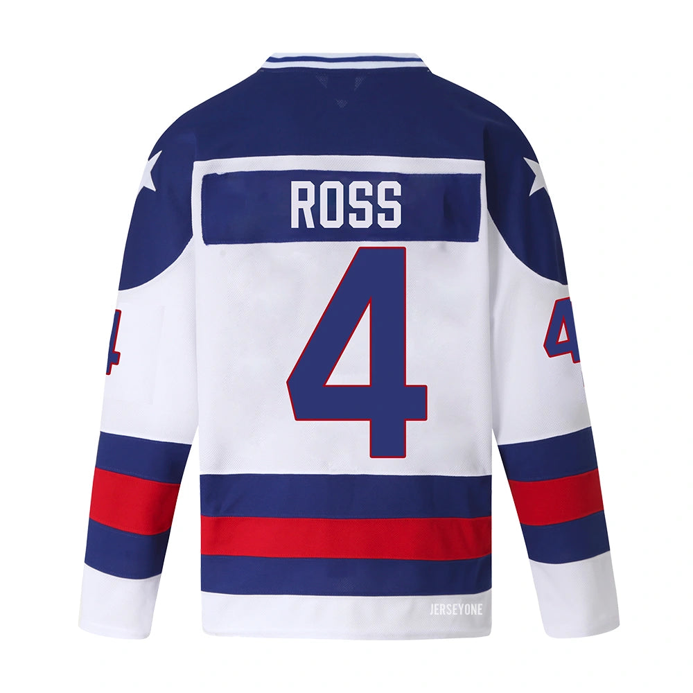 Gary Ross #4 1980 Team USA Hockey Jersey | Miracle on Ice Sweater