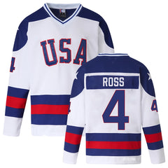 Gary Ross #4 1980 Team USA Hockey Jersey | Miracle on Ice Sweater