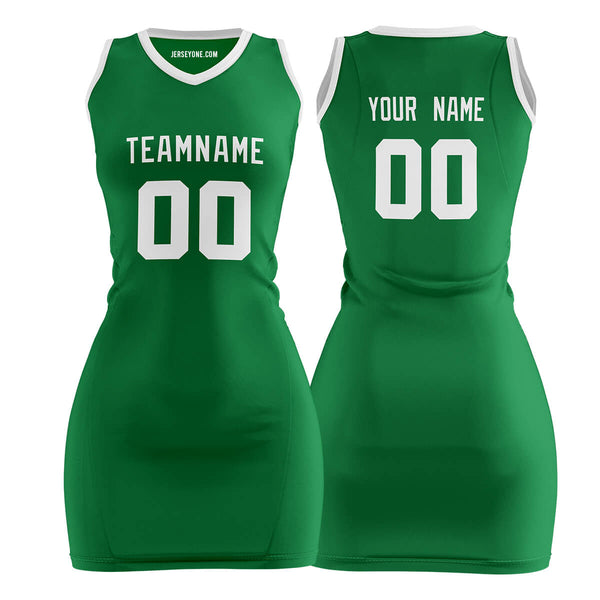 Custom Green Basketball Jersey Dress for Women