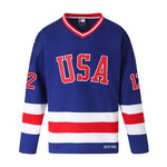 Jack Hughes 1980 Throwback USA Hockey Uniform thumbnail