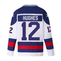 Jack Hughes #12 1980 Team USA Hockey Jersey | Miracle On Ice Sweater