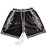 Thunder Printed Streetwear Basketball Shorts with Zipper Pockets thumbnail