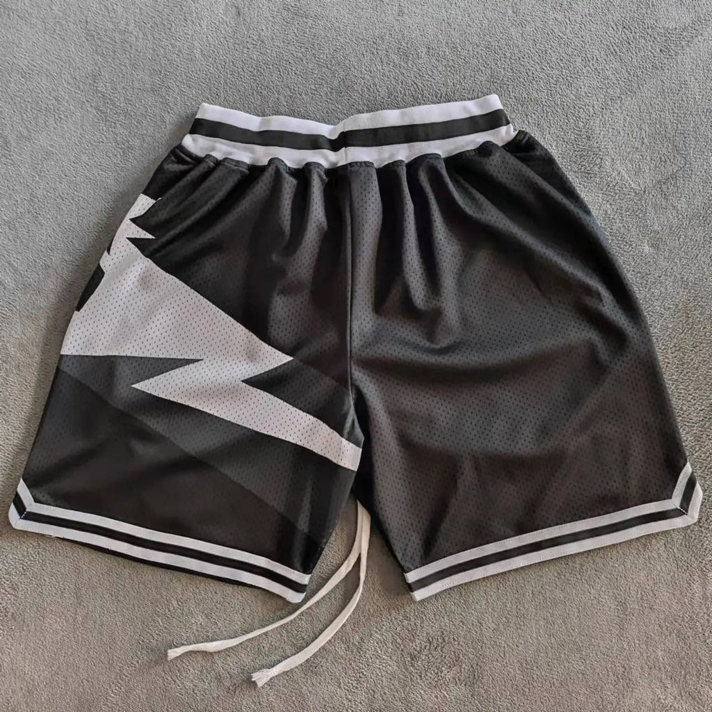 Men's Sun Printed Graphic Basketball Shorts with Zipper Pockets