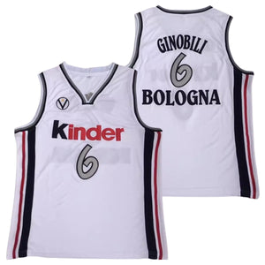 Manu Ginobili #6 Virtus Kinder Bologna European Jersey