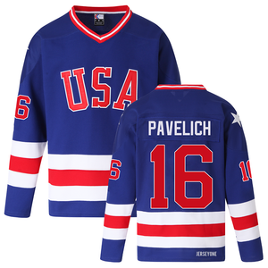 Mark Pavelich 1980 Team USA Ice Hockey Jersey Blue