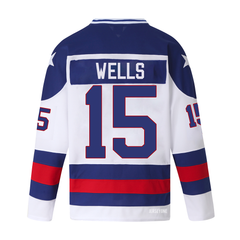 Mark Wells #15 Retro 1980 USA Hockey Team Jersey