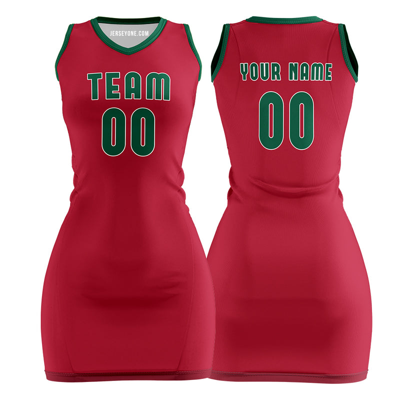 Mexico Red Custom Basketball Jersey Dress 2000s