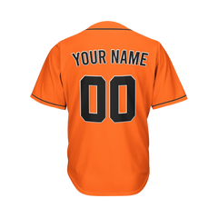 Custom Orange And Black Baseball Jersey