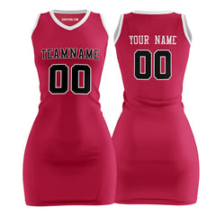 Red and Black Custom Basketball Jersey Dress